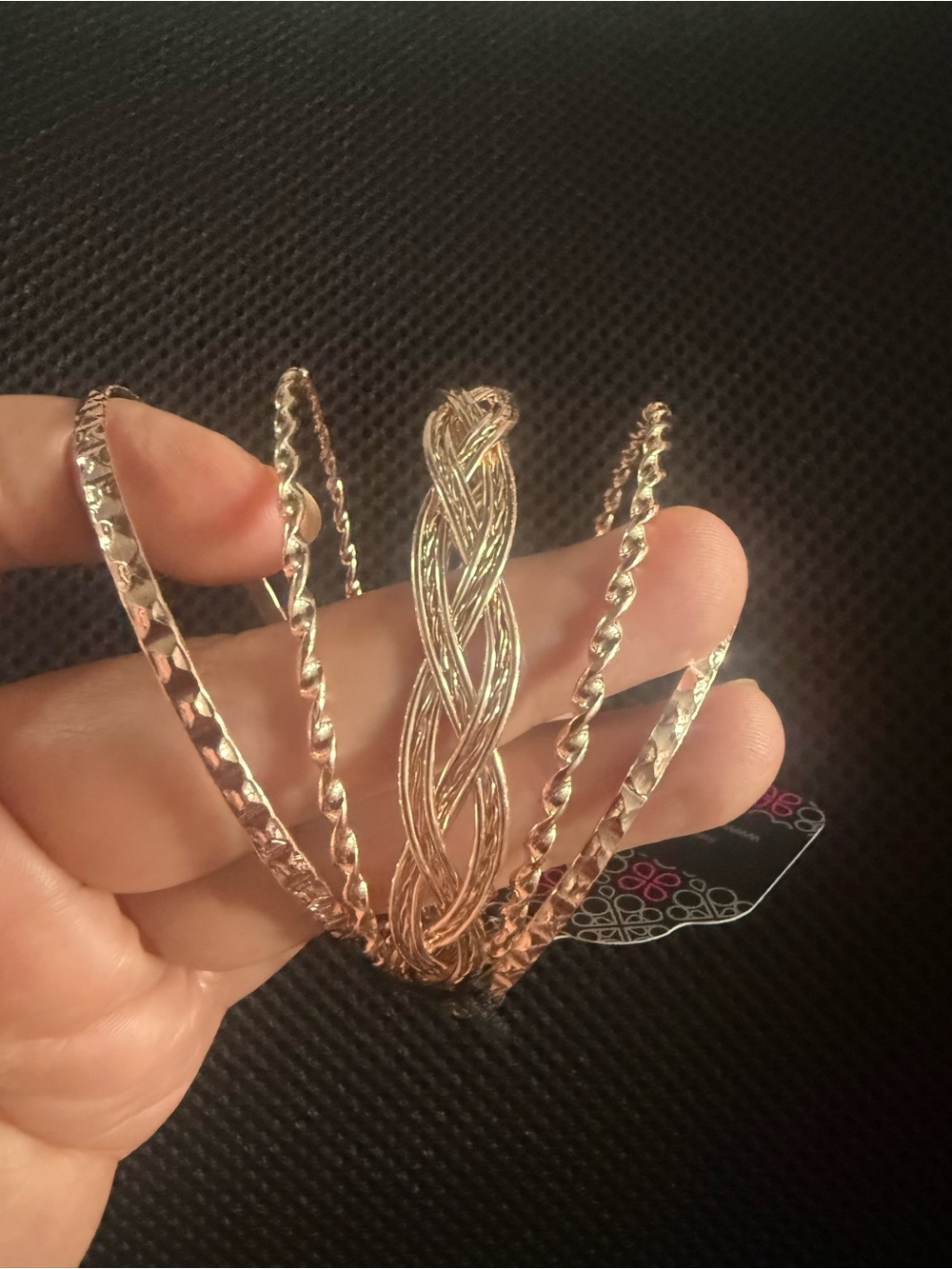 paparazzi Rose Gold Multi-Texture Wire Cuff Bracelet